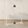 Coat Rack on Wheels with Shoe Shelf and 5 Hooks, 120x43x171cm, White