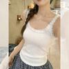 French pure desire bow lace suspender vest women's summer wear sweet age-reducing thin top