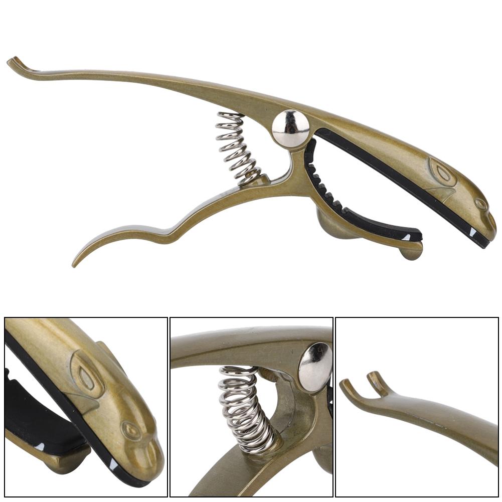 K72 Guitar Capo Zinc Ally Bronze Coloured Frog Shaped Capo for Guitar Ukulele Mandolin
