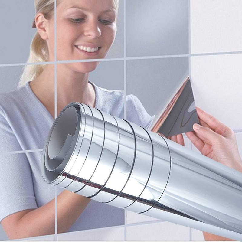 Elegant Diy Mirror Wall Sticker Waterproof Pet Material For Bathroom And Living Room