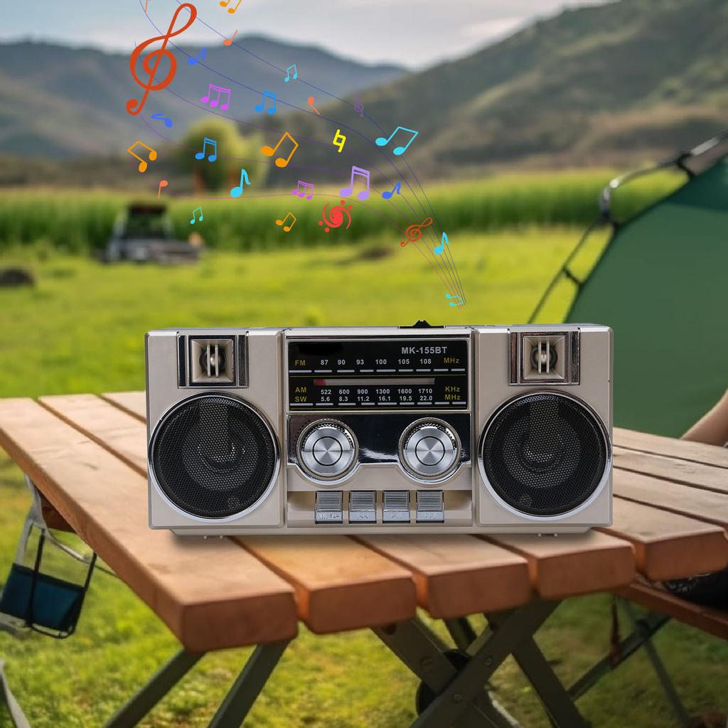 Portable FM AM SW Radio Full Band Clear Sound Quality Radio with RGB   Speaker for Garden   Bathroom