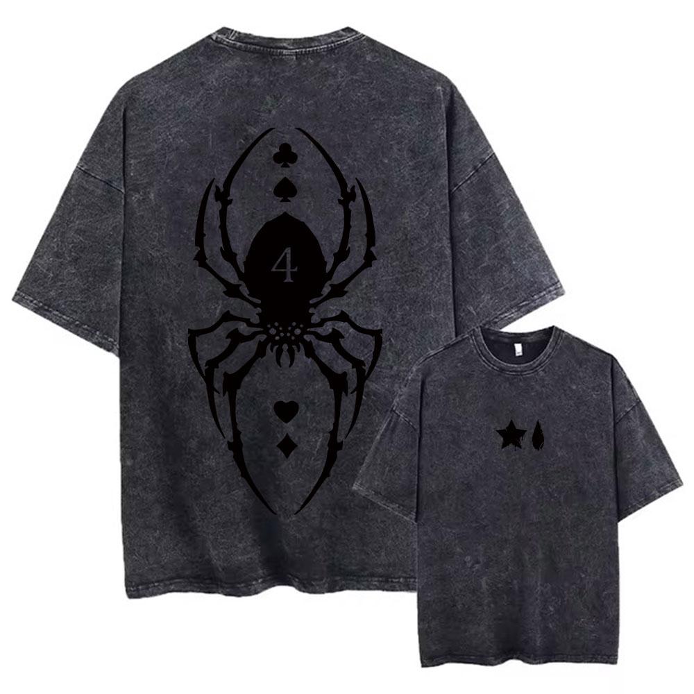 Japanese Anime Hunter X Hunter Printed Washed T-shirt 100% Polyester Fashion Comfortable Breathable Simple Harajuku Style In Summer