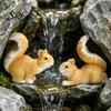 Small Art Sculpture Mini Squirrel Figurine Tiny Resin Fairy Garden Accessories Cute Space-Saving Decoration Miniature Animal Statue for Moss Landscape