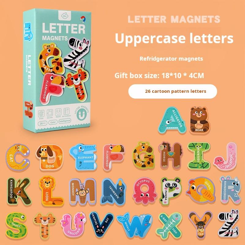 Non-Toxic Kids Paper Magnetic Paste Lowercase Letters Animal Puzzle Puzzle Fun Training Color Abnormity Sticker Game For Gifts