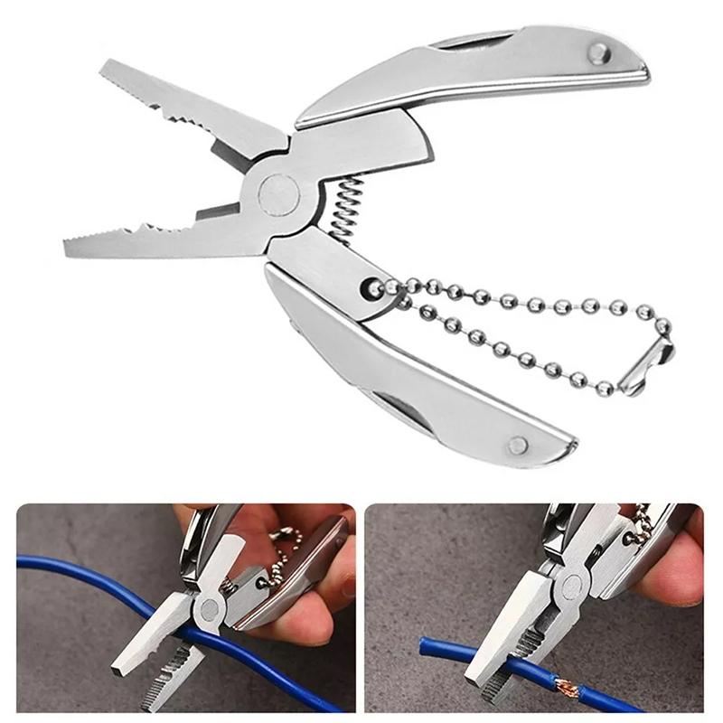 Multifunction Folding Pliers Camping Screwdriver Portable Kit Mini Turtle Back Keychain Tool Multi-Tool Pliers Outdoor Product