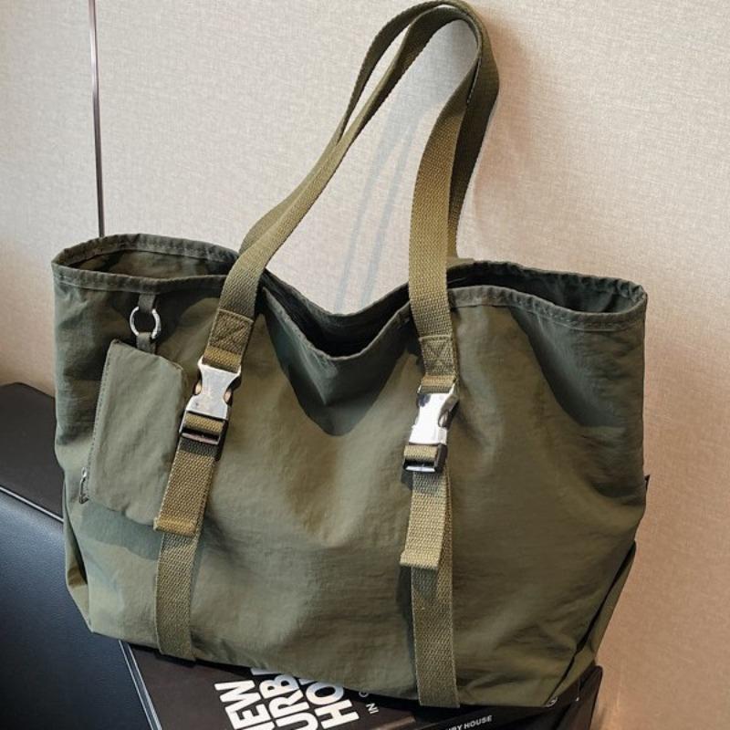 Bolsa de lona de grande capacidade feminina versátil tendência Harajuku estilo tooling funcional bolsa mensageiro bolsa de ombro de estudante