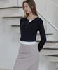 Letter From Moon Bana Lace Check Midi Skirt (Brown)