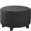 Jacquard Ottoman Cover Stretch Ottoman Slipcover Round Ottoman Storage Cover Folding Stool Covers Furniture Protector Cover
