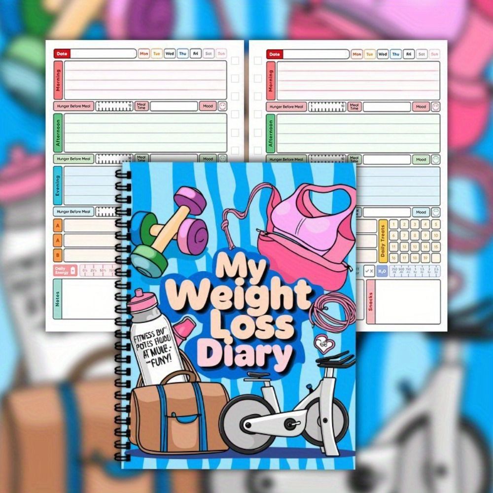 104 Pages Weight Loss Plan Book 12 Weeks Diet Meal Notepad High Quality Fitness Journal Health
