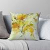 Gelbe Blumen Quadratische Kissenhülle Polyester Leinen Samt Kreativer Reißverschluss Dekor Kissenbezug Heimkissenbezug 45X45