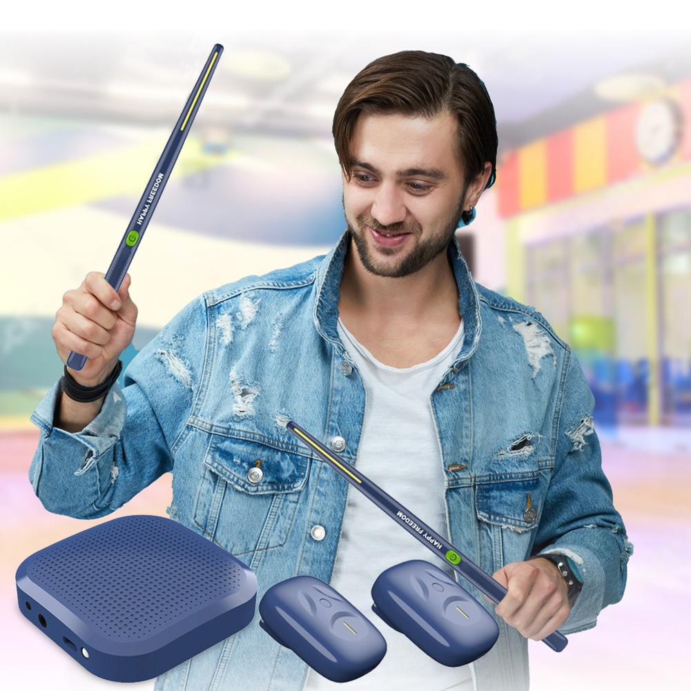 Electric Air Drumsticks Professional Air Drum with Drumsticks Electronic Virtual Air Drum Drumsticks Pedals Gift for Adults Kids