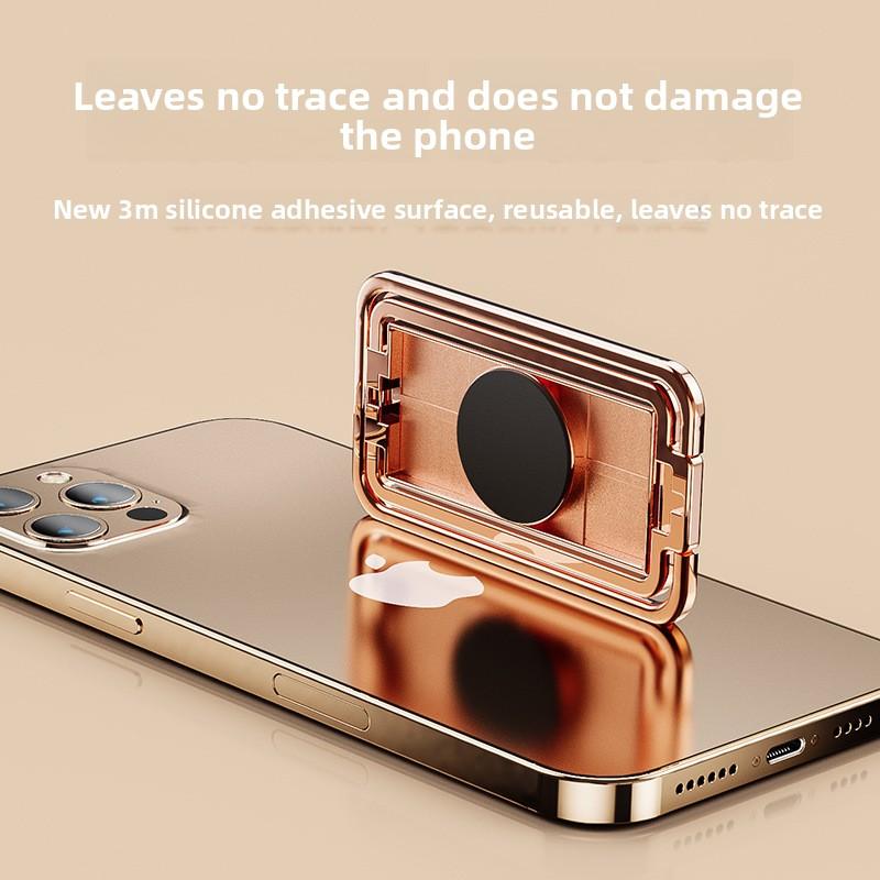 Phone stand with ring holder, lazy desktop folding metal creative handheld