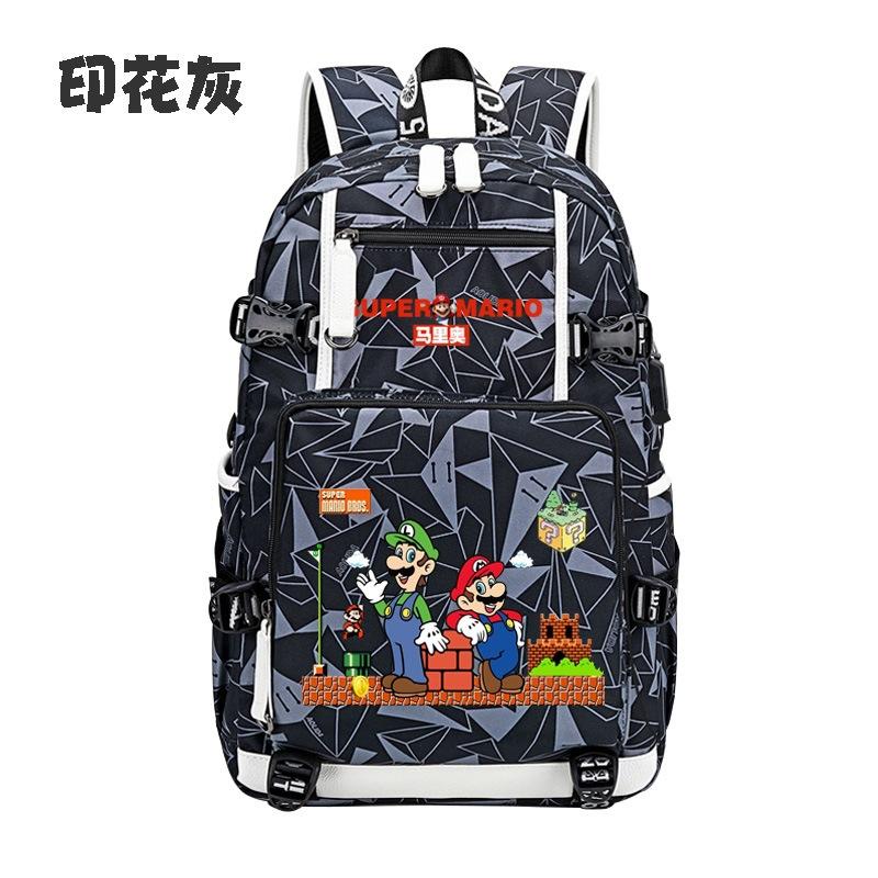 Zaino con Licenza Anime di Mario per Bambini Adolescenti Ragazzi Ragazze, Leggero Ergonomico Zaino Scolastico Grande Capacità, Design Anti-Scoliosi