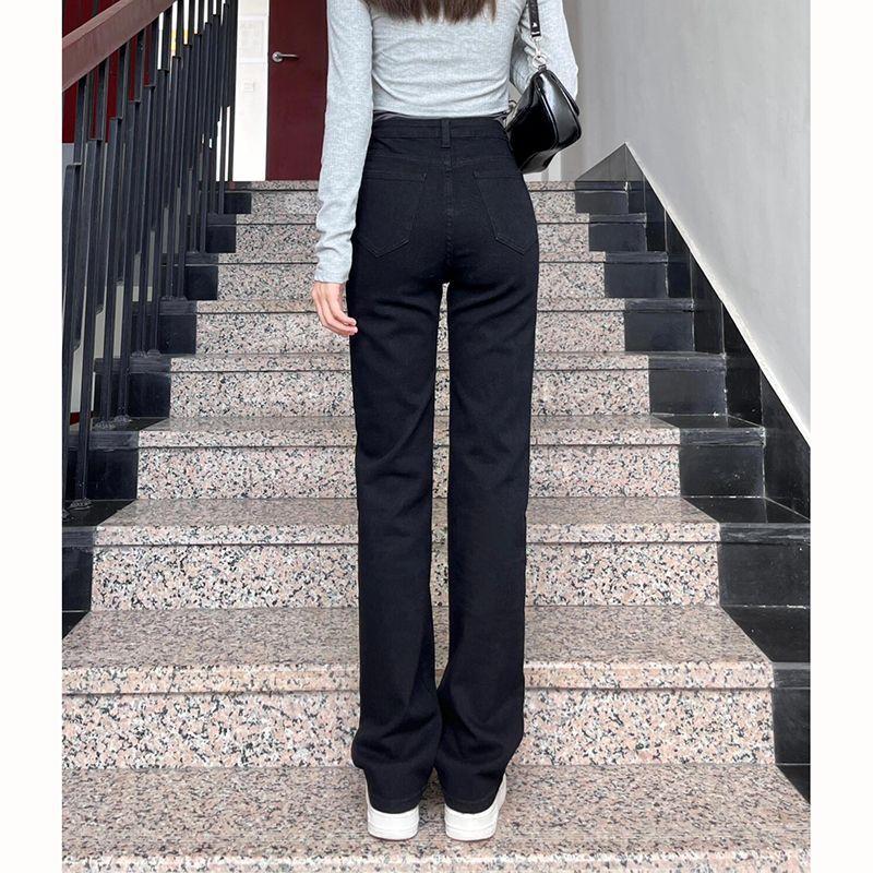 

Узкая версия джинсов для женщин, Новые джинсы с высокой посадкой в американском стиле, Прямые, Облегающие женские брюки L