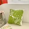 Green Plant Embroidered Decorative Throw Pillow Case Leaves Pattern Boho Cushion Covers For Living Room Sofa Bed Home Decor