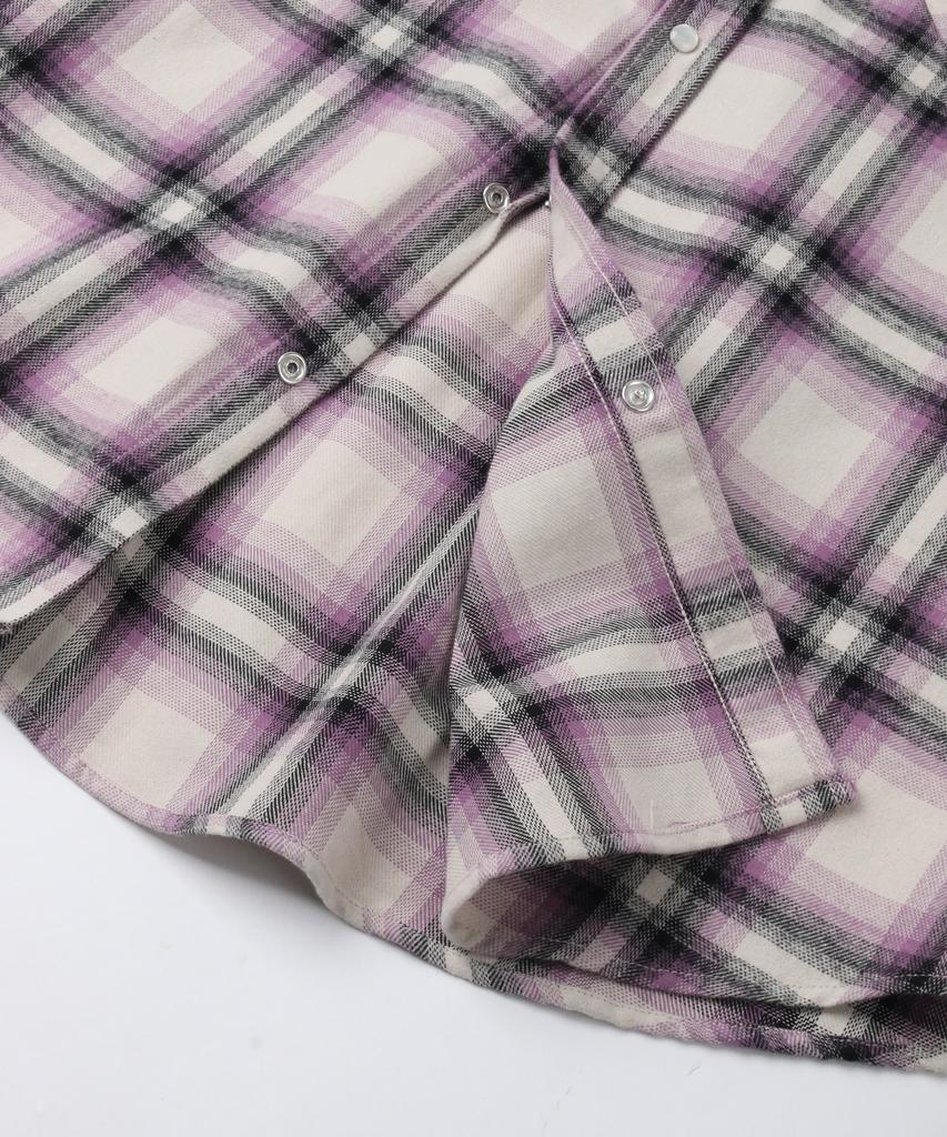 INDUST Big Check Ombre Snap Shirt_Purple