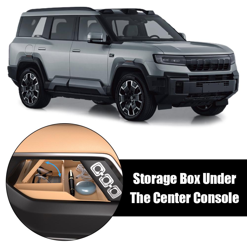 Für BYD Equation Leopard 8 2025 Auto Mittelkonsolen-Stauraum Aufbewahrung Doppelschichtige Rutschfeste Silikonbox Box Zubehör Matte Anti P4K5