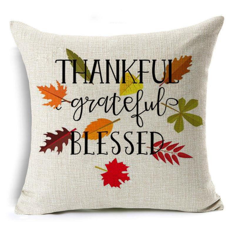 New Thanksgiving Pumpkin Linen Pillow Cover Festive Home Decoration Pillow Cushion Cover