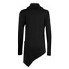 Autumn Winter Fashion Men's Plus Size Irregular Turtle Shirring Pocket Long Sleeve Personality T Shirt