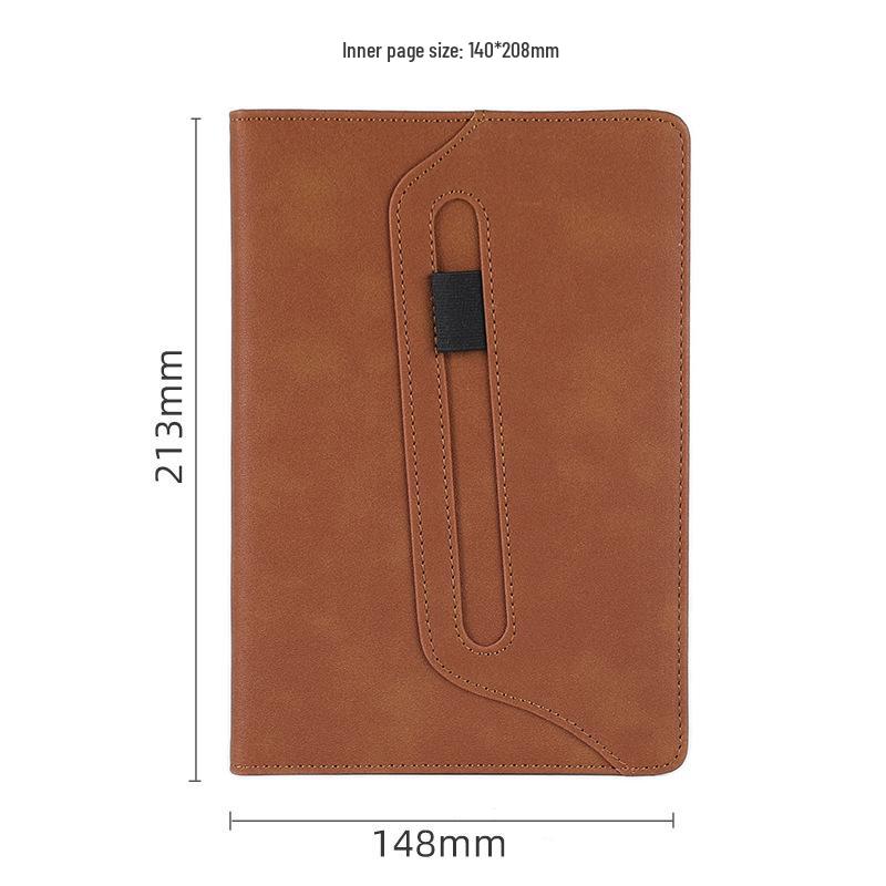 A5 Color-Changing PU Leather Notebook with Pen Holder - Customizable Business Office Diary