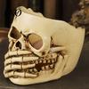 Halloween Party Supplies Skull Candle Holder Decor, Resin Gothic Table Ornament, Spooky Shelf Realistic Ornaments Decor for Home, Trick or Treat