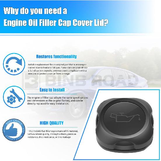 

Engine Oil Filler Cap 11127560482 Compatible with BMW 128i 328xi 335i 528i 535i 740i X1 X3 E90 E91 E92 E83