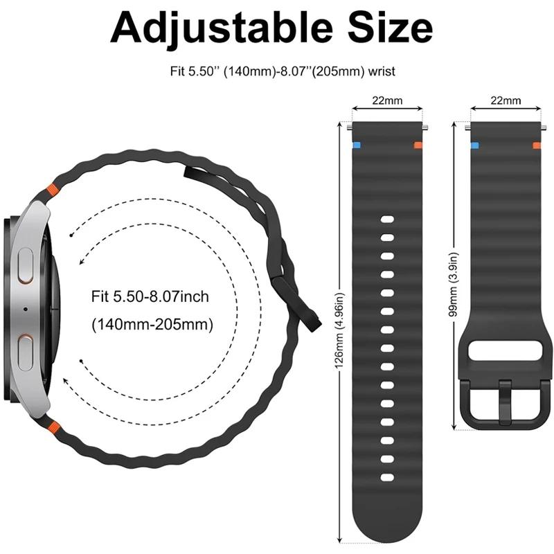 22mm 20mm Silikonarmband für Samsung Galaxy Watch 7 6 5 4 44mm 40mm 6 Classic Active 2 Sportarmband für Huawei Gt Uhrenarmband