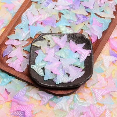 500g About 980pcs Double Color DIY Jewelry Accessories Perforated Pendant Beads Gradient Creative Fishtail