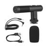 Portable Stereo Microphone Video Recording Mic 3.5mm TRS Plug Built in Rechargeable Battery for DSLR Cameras Camcorder