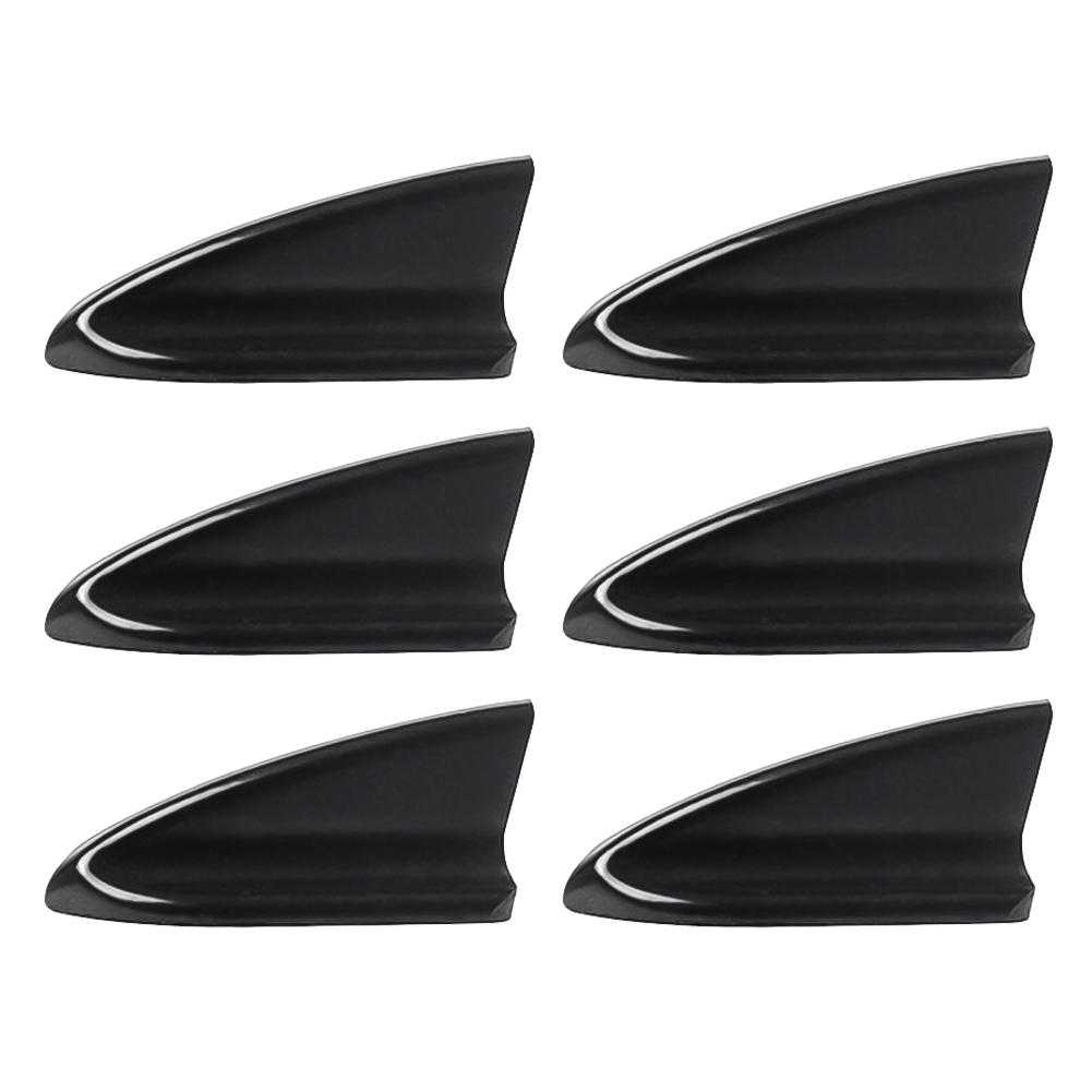 

6 шт. УФ-защищенные карбоновые плавники для крыши автомобиля, спойлер, крыло, генератор вихрей, бампер, сплиттеры, автомодифицированные детали чёрный