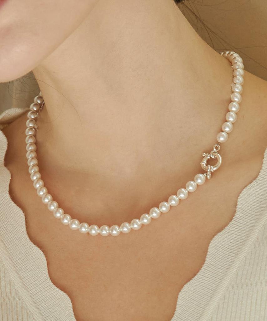 Dmoment Dm Pp Swarovski Pearl 925 Silver Necklace
