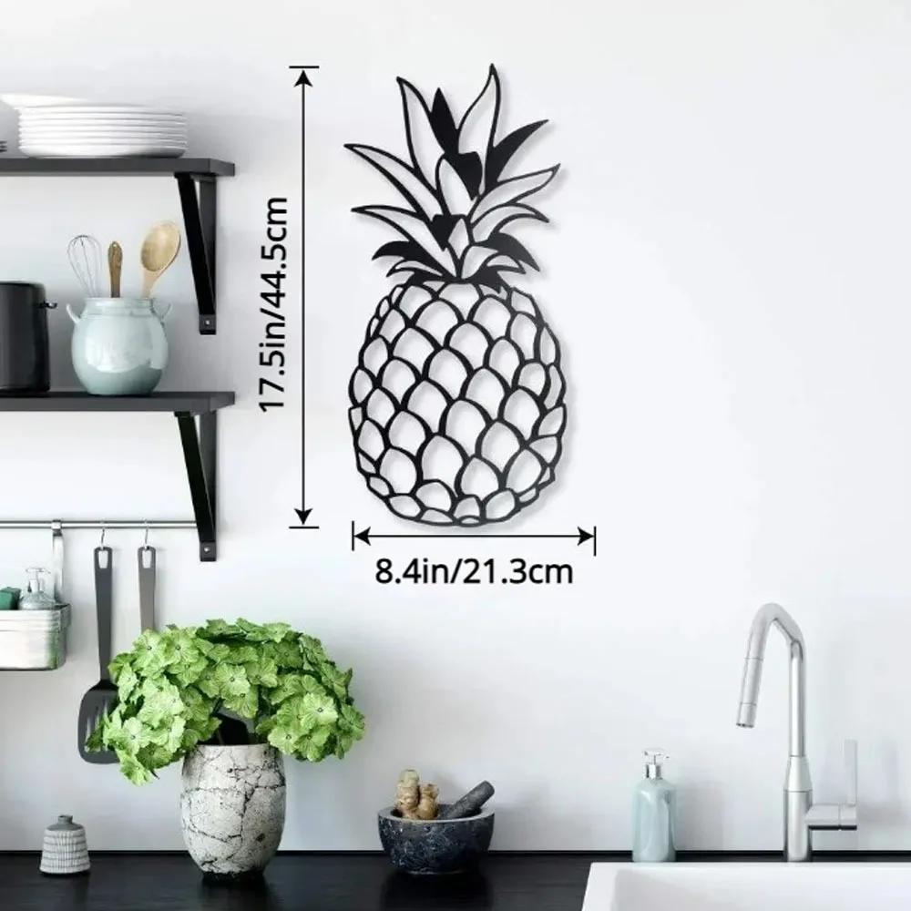 

1 шт. Металлический ананасовый декор для стен, тропический ананасовый арт-настенный декор для дома и улицы, настенная наклейка из железа чёрный