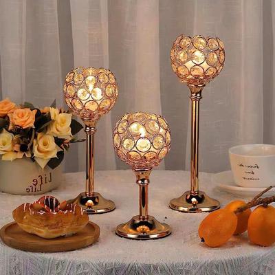 European Mini Crystal Candlestick: Creative Metal Ornament for Weddings and Candlelight Dinners