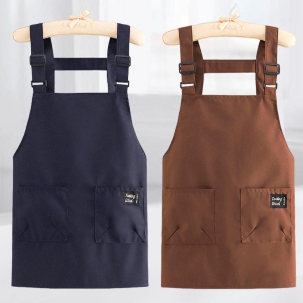 Oil-proof Working Clothes Canvas Baking Overalls New Coffee Shop Bibs  Household