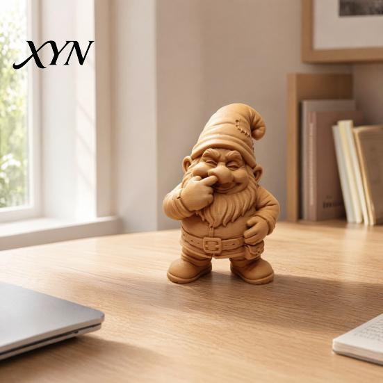 Статуэтка Гнома на Стол, 3D Печатная Фигурка, Мультяшная Статуэтка Ковыряющая в Носу, Фигурка для Раскрашивания DIY, Скульптура Гнома для Декора Дома и Офиса, Игрушка
