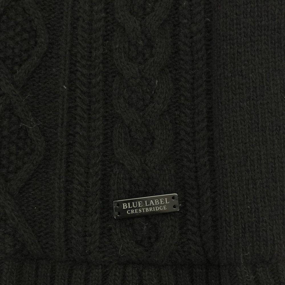 BLUE LABEL CRESTBRIDGE Sanyo Shokai Check Pattern Long sleeve Fisherman's knitwear one piece Women Used