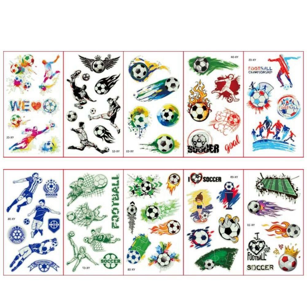 10Pcs/set Soccer Football Fan Tattoo Waterproof Temporary Tattoo Stickers Face Wrist