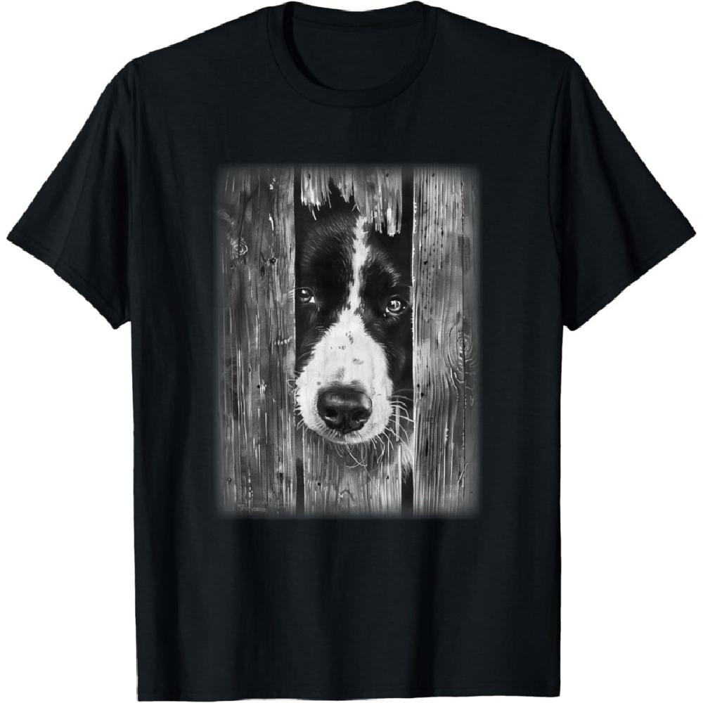 

Black and White Border Collie t featuring a Border Collie T-Shirt S