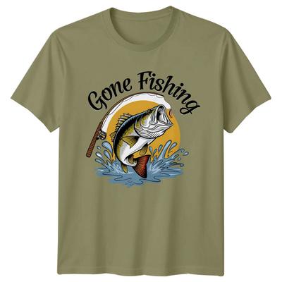Gone Fishing Bass Fish Hobbies Mens TShirt Angler Fisherman Gift Unisex T-Shirt