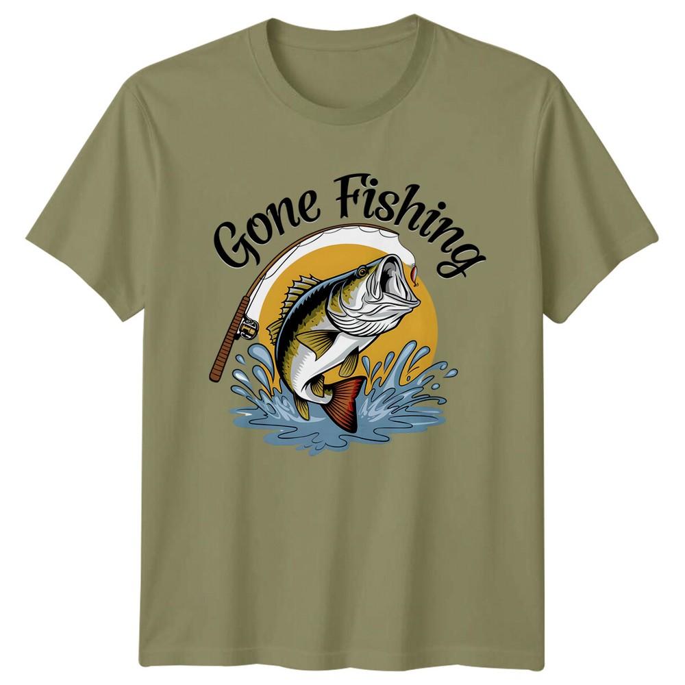 

Gone Fishing Bass Fish Hobbies Mens TShirt Angler Fisherman Gift Unisex T-Shirt XXL
