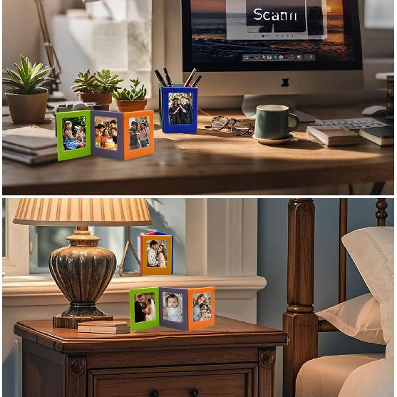 10 Pack Magnetic 2x3 Picture Frames For Fujifilm tax Mini Film, Cute Multiple Colorful Tiny Small 2 by 3 Inch Collage Photo Display Bulk Set For