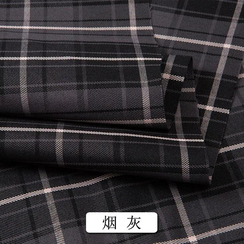 Summer Plaid Fabric Fine Opaque By The Meter for JK Uniform Clothes Dresses Hair Accessories DIY Sewing Cloth Textile Blue Green