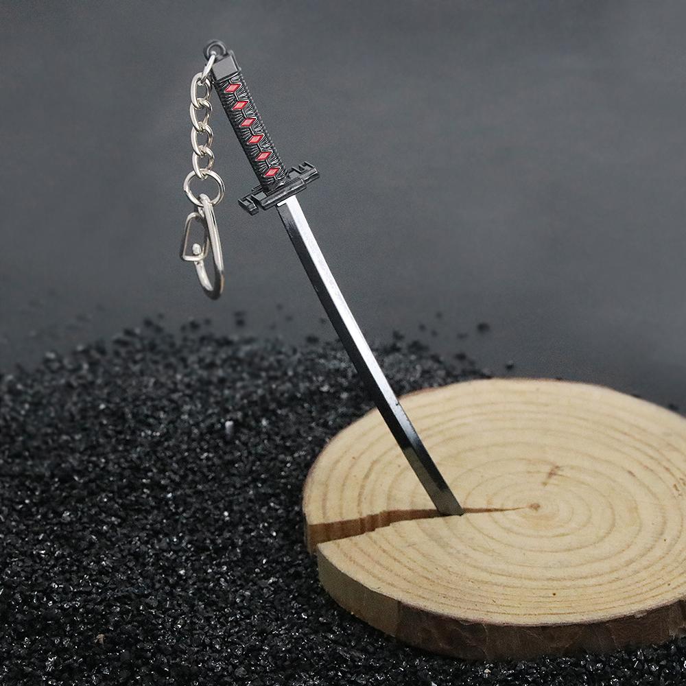 Anime Bleach Weapon Keychain Kurosaki Ichigo Hitsugaya Toushirou Katana Sword Model KeyRing for Women Men Car Pendant Jewelry