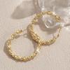 Copper Twisted Texture Gold Ear Cuff Earrings for Women
