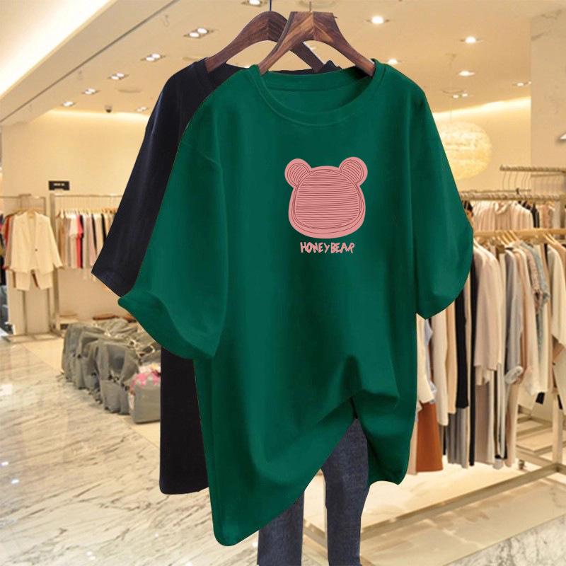 Women's Summer 2026 Loose-Fit Cartoon T-Shirt with Round Neck and Short Sleeves