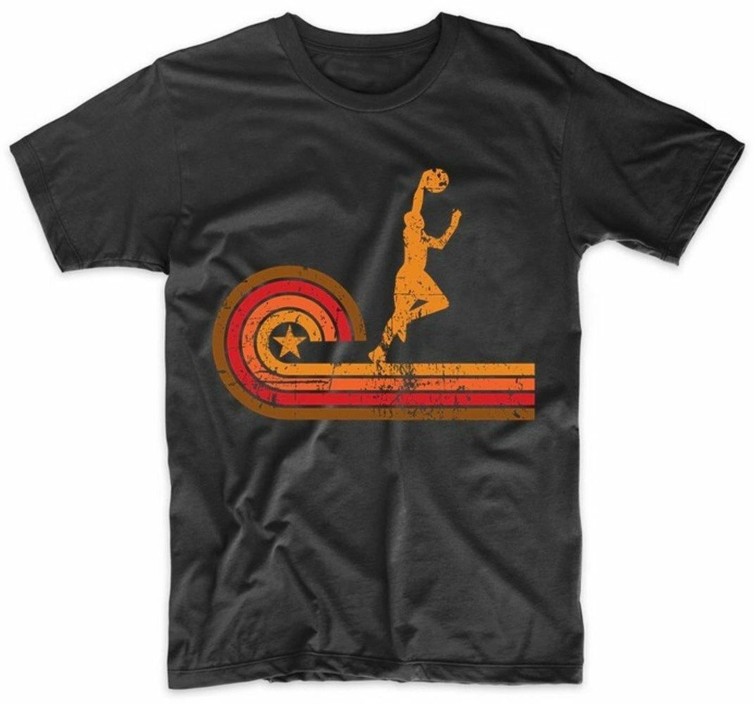 Men s Basketball Shirt - Retro Style Basketball Player Silhouette Sports T-Shirt 4XL
