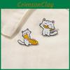 Creative Cat And Fish Brooch Charming Metal Badge For Unique Personal Style Decorations