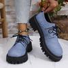 Retro Thick-Soled One-Pedal Loafers Women'S Small Leather Shoes Round Head Thick Heel Single Shoes Large Size Women'S Shoes