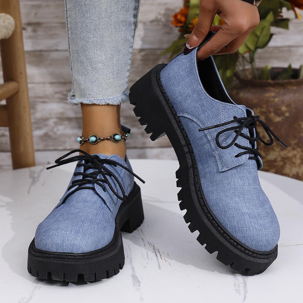 Retro Thick-Soled One-Pedal Loafers Women'S Small Leather Shoes Round Head Thick Heel Single Shoes Large Size Women'S Shoes