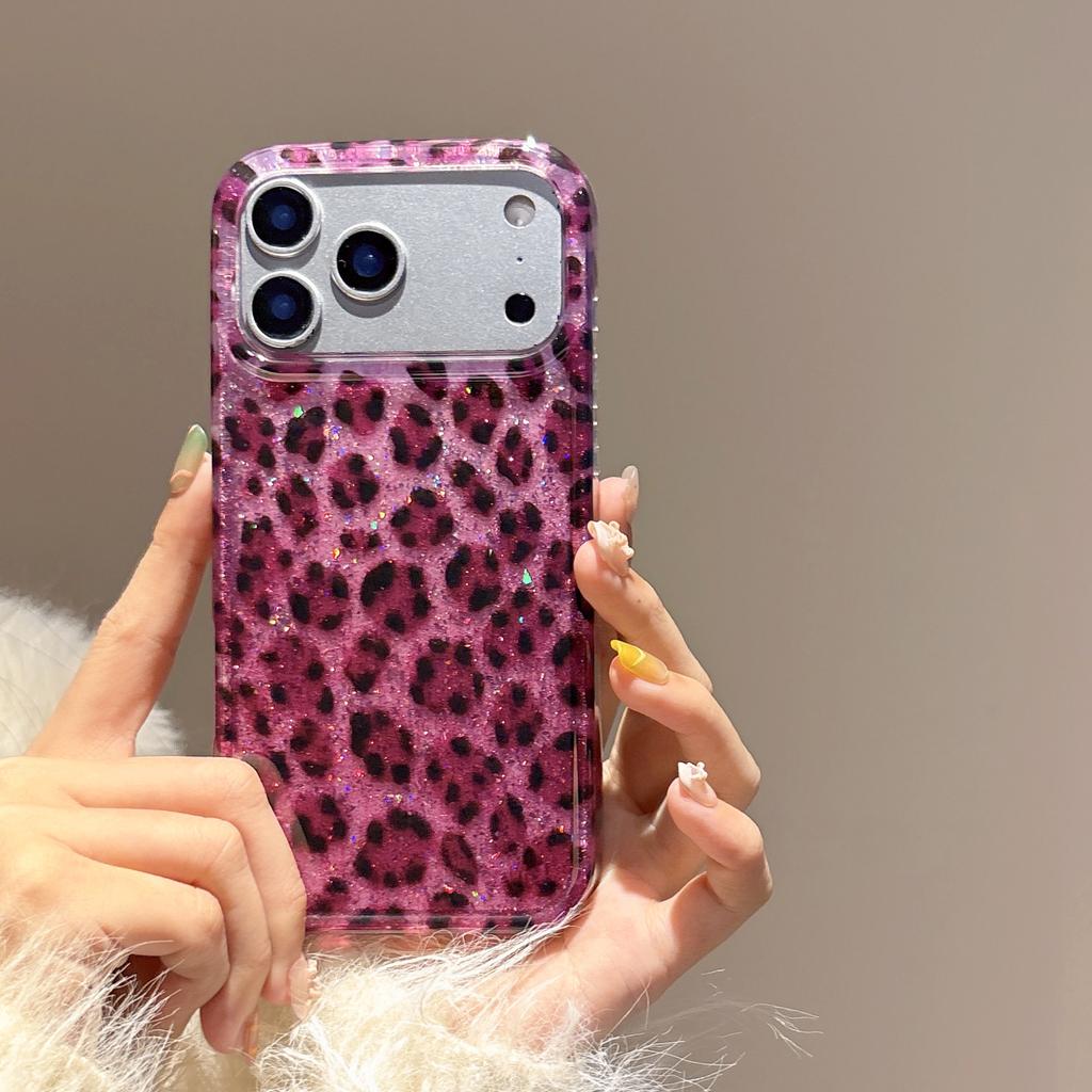 European and American personality rose red leopard print is suitable for iPhone16Pro max Apple 17 mobile phone case 14/15 advanced sense